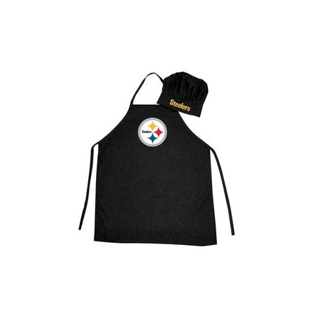 PRO SPECIALTIES GROUP Pro Specialties Group PSG-Z180066-IFS Pittsburgh Steelers NFL Barbeque Apron & Chefs Hat PSG-Z180066-IFS